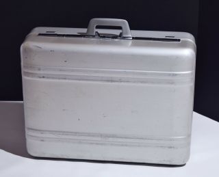 Vintage Metal Zero Halliburton Lined Metal Suitcase