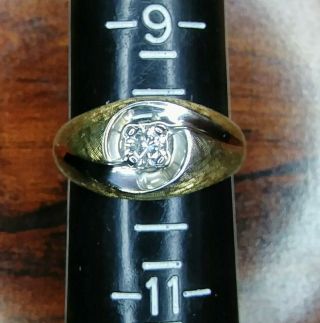 Vintage 1/3 (40) Carat Natural Ring 14K YG Mens Solitaire with Sizing 7