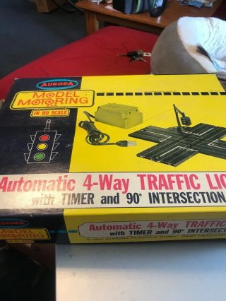 Aurora Model Motoring Automatic 4 Way Traffic Light W/timer Boxed Rare