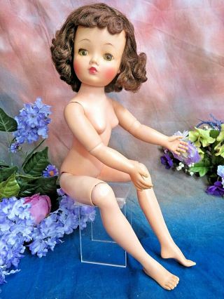 Vintage 1950s Madame Alexander Cissy Doll Brunette 20 " Hard Plastic No Clothes