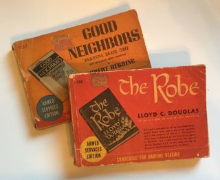 Wwii Armed Services Edition Wartime Books The Robe 1942 Good Neighbors 