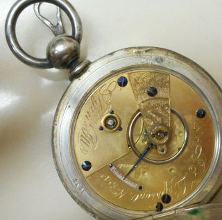 Rare 1867 Elgin Key Wind Tj Ryerson Coin Silver Pocket Watch Low Serial