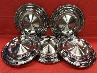 Rare Vintage Set Of 5 Early Triumph Spitfire 13” Hubcaps