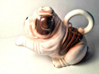 Fitz & Floyd OCI Omnibus Hand Painted Ceramic Bull Dog Tea Pot Vintage 3