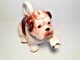 Fitz & Floyd OCI Omnibus Hand Painted Ceramic Bull Dog Tea Pot Vintage 6