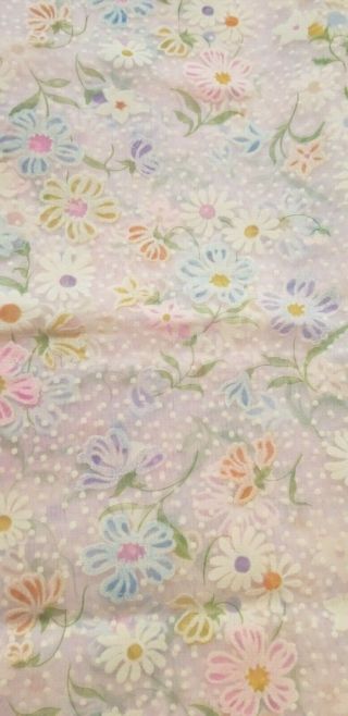 Vintage Flocked Fabric Orchid Sheer Flocked Colorful Floral Fabric Dotted Swiss