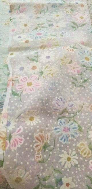Vintage Flocked Fabric Orchid Sheer Flocked Colorful Floral Fabric Dotted Swiss 4