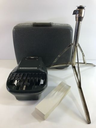 Vtg Stenograph Reporter Model Vintage Shorthand Machine W/ Tripod And Case