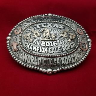 2016 Rodeo Trophy Buckle Vintage Spring Texas Cowboy Calf Roping Champion 652