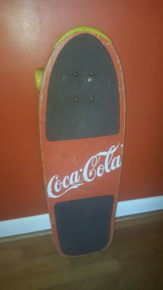 Vintage Rare Coca Cola Coke Flat Skateboard Fish Whale Shark W Rails And Guars