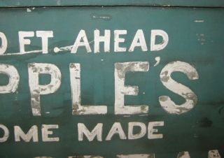 Vintage ' WHIPPLES HOME MADE ICE CREAM ' Painted Advertising Street SIGN 5