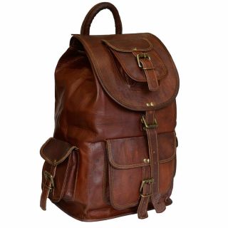 Handcrafted Vintage Leather Laptop Bag Rucksack Messenger Satchel Sling Backpack