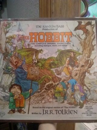 Vtg Rankin/bass The Hobbit 1977 Jrr Tolkien 2 Vinyl Record Deluxe Box Set