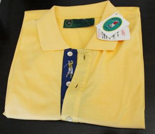 Vtg Hickey Freeman Bobby Jones Yellow Lightweight Golf Polo Shirt Sz Large - Nwt