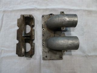 Vintage Outboard Racing Exhaust Elbows And Filler Block For Champion Hotrod