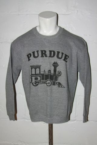 Vtg Russell Purdue Boilermakers Gray Crewneck Made In Usa Sweatshirt Sz Xl