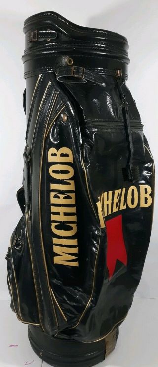 Michelob Golf Bag Leather Viynl Usa Vintage Rare 1980s