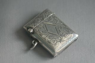 Antique Solid Silver Vesta Case/match Safe Birmingham 1912