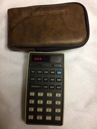 Rare Hp - 21 Vintage Woodstock Calculator With Carrying Case Made In Usa