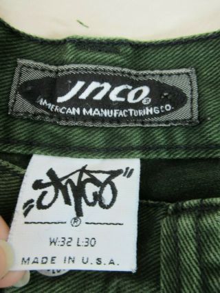 Vintage JNCO Jeans Dark Green 32x30 Baggy Skater High Waisted 3