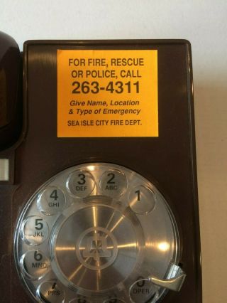 Vintage Western Electric Sea Isle City NJ Fire Department Rotary Wall Telephone 2