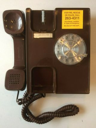Vintage Western Electric Sea Isle City NJ Fire Department Rotary Wall Telephone 3