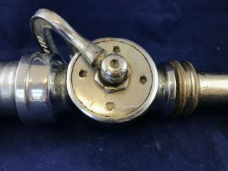Vintage Nickel plated Brass Fire Hose Nozzle with Elkhart Brass Mfg,  Co.  sprayer 4