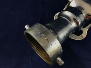 Vintage Nickel plated Brass Fire Hose Nozzle with Elkhart Brass Mfg,  Co.  sprayer 5