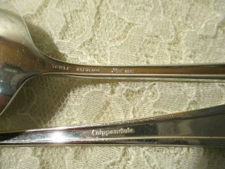 2 Towle Sterling Silver Soup Gumbo Spoons Chippendale Pattern No Monogram 3