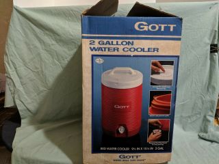Vintage Gott 2 Gallon Cooler/Water Jug W/Cup & Tray - NOS w/Box 4