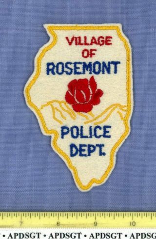 Rosemont Village (old Vintage Felt) Illinois Police Patch State Shape Cheesecloth