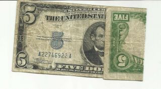 Rare Us $5 Silver Certificate Misprint Upside Down Reverse Error 1934 Dollar