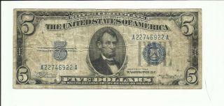 Rare US $5 Silver Certificate Misprint Upside Down Reverse Error 1934 Dollar 2