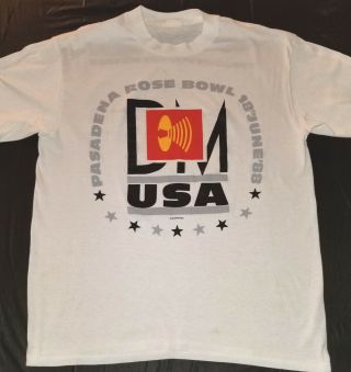 Depeche Mode Vintage Rose Bowl 1988 T - Shirt 2 - Sided Large Mftm Vrare