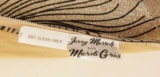 Jerry Marsch for Mardi Gras 70s Gold Shimmer Disco Vintage Maxi Dress 6