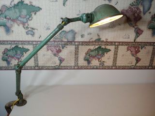 Vintage 1940s Ajusco Industrial Articulated Work Lamp Light Drafting Table 39 "