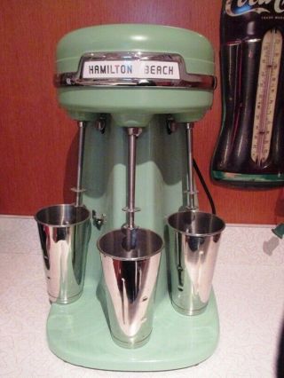Vintage Hamilton Beach Diner - Style Triple Head Milkshake Mixer