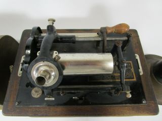 Vintage Edison Cylinder Phonograph Gramophone Music Sound Crank 3