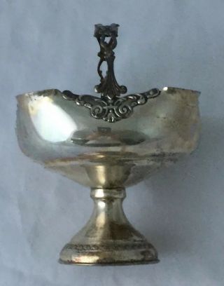 Antique 800/1000 Silver Hallmarked Compote Bowl Basket 5 1/4 