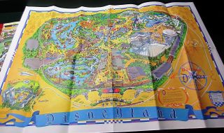 Vintage Walt Disney Disneyland Park Map 1968 Authentic