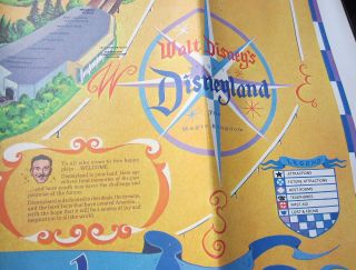 Vintage Walt Disney Disneyland Park Map 1968 Authentic 2