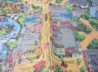 Vintage Walt Disney Disneyland Park Map 1968 Authentic 6