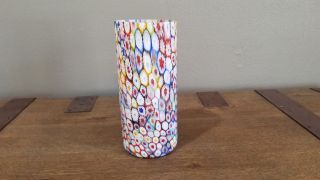 Large Vintage Murano Glass Millefiori Vase By Fratelli Toso 2