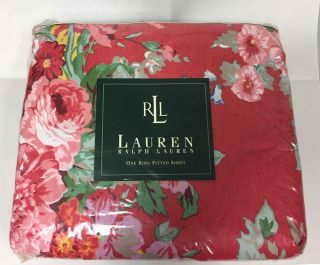Vintage Ralph Lauren,  Set King Flat And Fitted Sheets,  Beach House Fuchsia