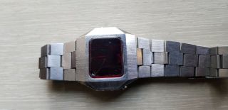 Vintage Compuchron Red Led Watch Made In Japan