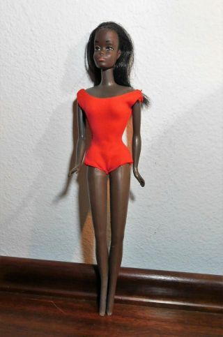 Vtg Mattel Malibu Christie Aa African American Black Barbie Friend Doll Sideburn