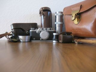 Vintage Leica Ernst Leitz Wetzlar Camera Nr 152784 F=3.  5cm 1:35 2