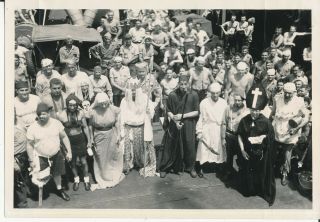 Wwii 1/28/1945 Uss Marathon Crossing The Equator Ceremony 5x7 Photo Royal Court