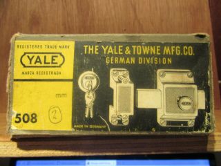 Vtg Deadbolt Lock Yale & Towne 508 Box With Keys Complete Old Stock