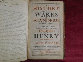 HISTORY WARRS of FLANDERS by BENTIVOGLIO/WAR BELGIUM/MANUSCRIPT/ RARE 1678,  $895 2